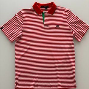 Ralph Lauren Mens Polo Golf Short Sleeve Orange & White Size Medium